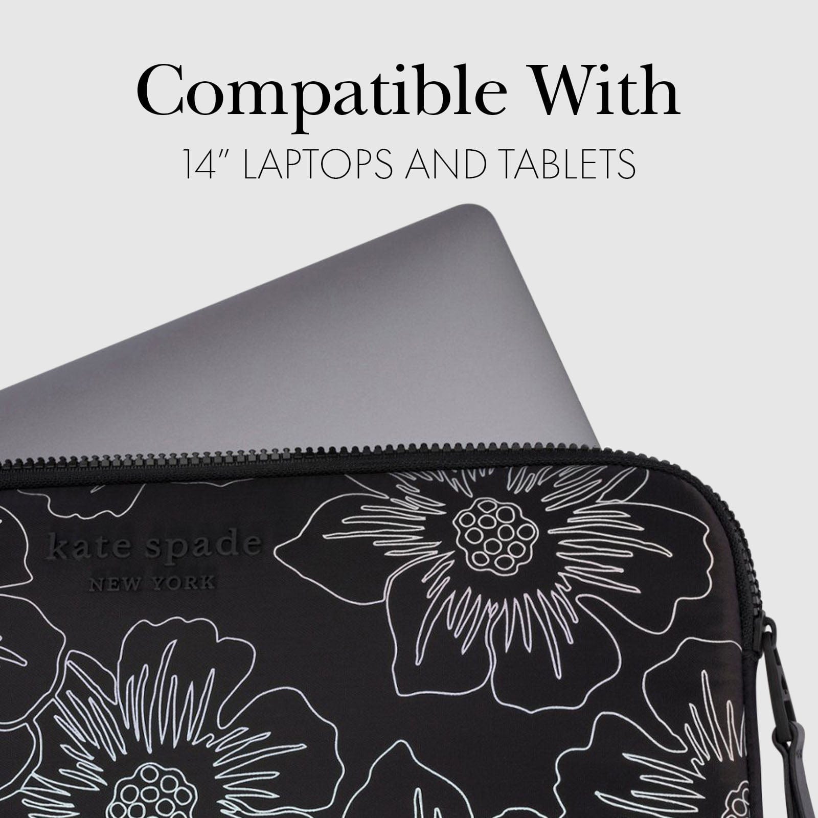kate spade new york Hollyhock Iridescent Black Puffer Sleeve - Laptop Sleeve 14 - Image 4