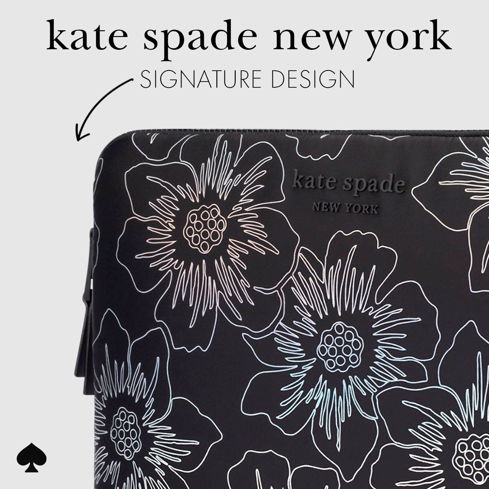 kate spade new york Hollyhock Iridescent Black Puffer Sleeve - Laptop Sleeve 16 - Image 2