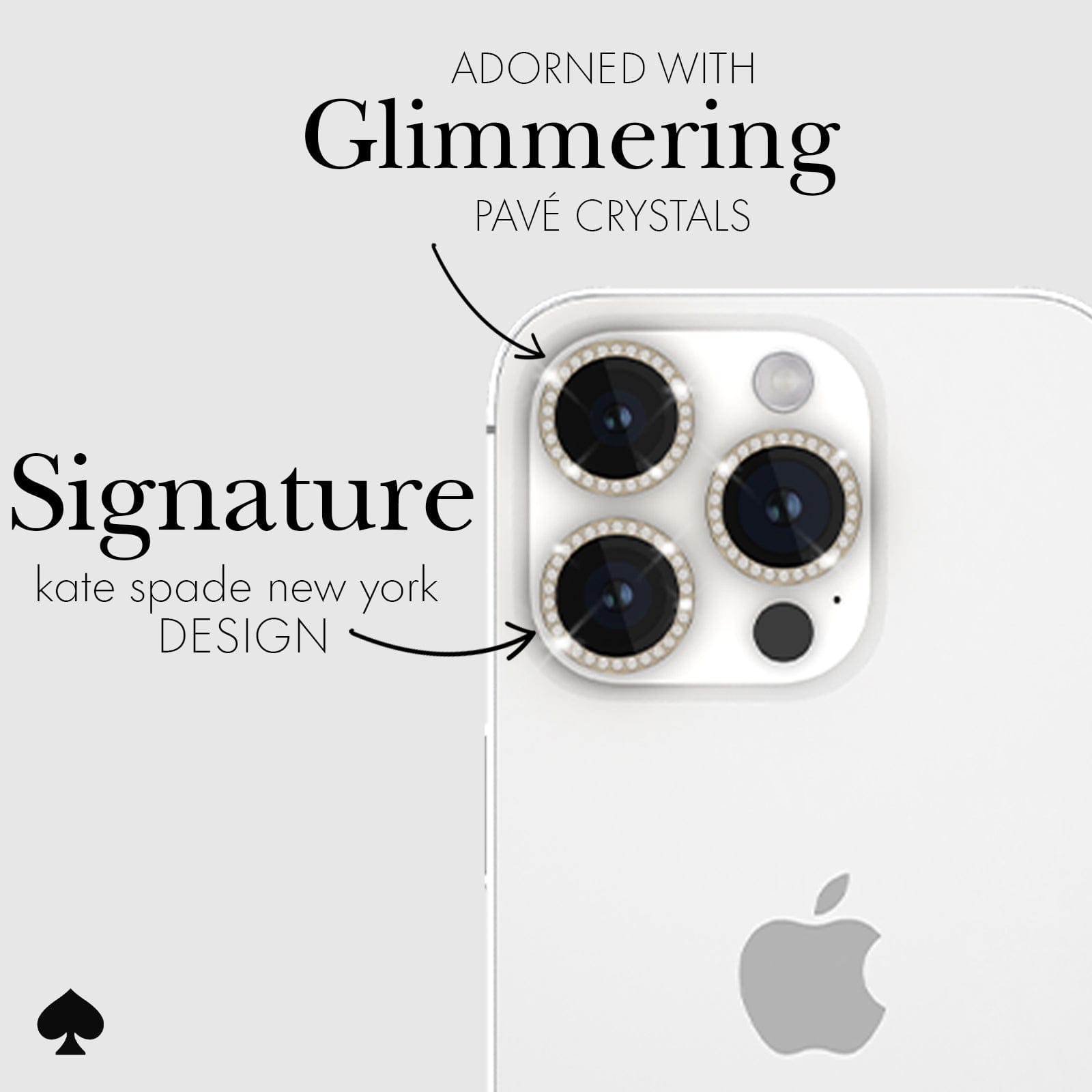 kate spade new york Camera Lens Protector Set in Stone Gold - iPhone 15 Pro / Pro Max - Image 7