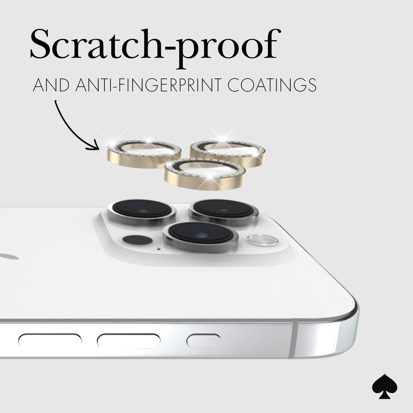 kate spade new york Camera Lens Protector Set in Stone Gold - iPhone 15 Pro / Pro Max - Image 4