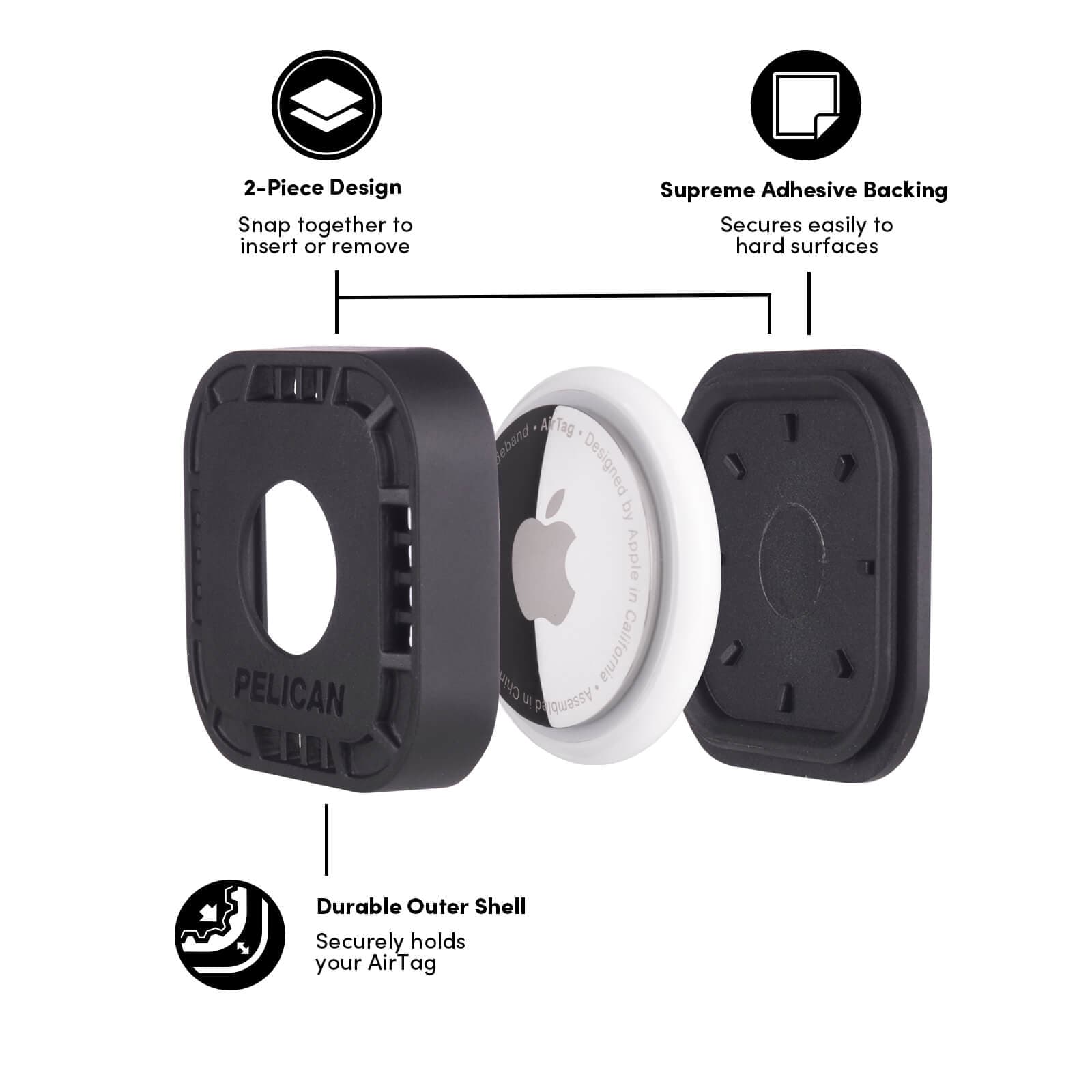 Pelican Protector AirTag Sticker Mount (Black) - AirTag Case - Image 4