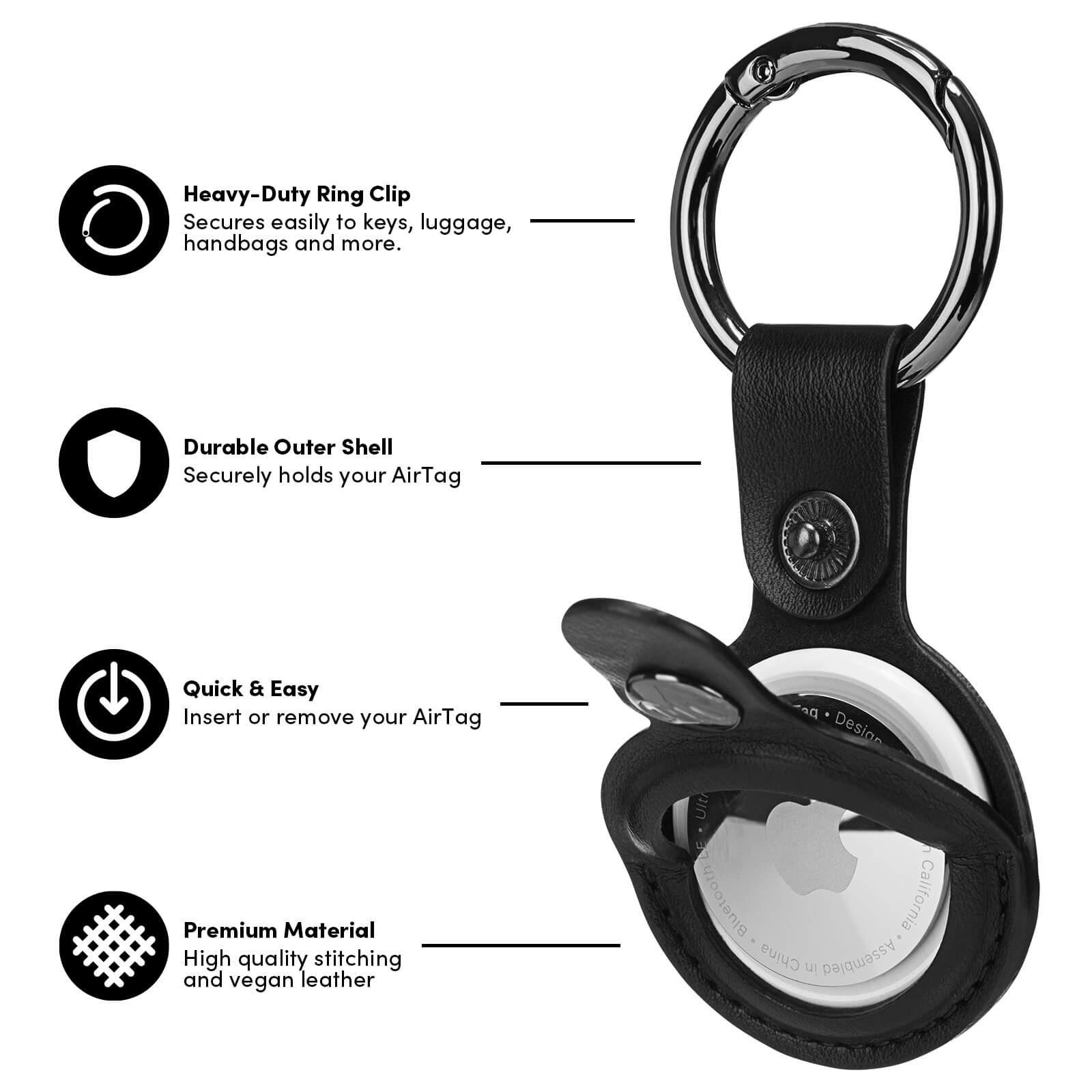 Keychain AirTag Case (Black) - AirTag Case - Image 3