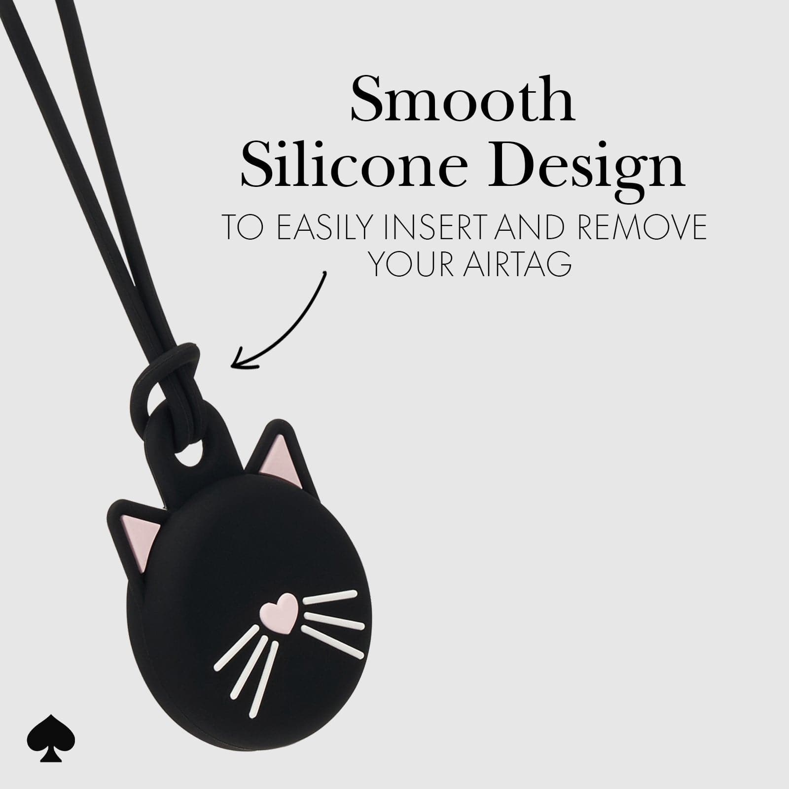 kate spade new york Black Cat AirTag Keychain Case - Image 6