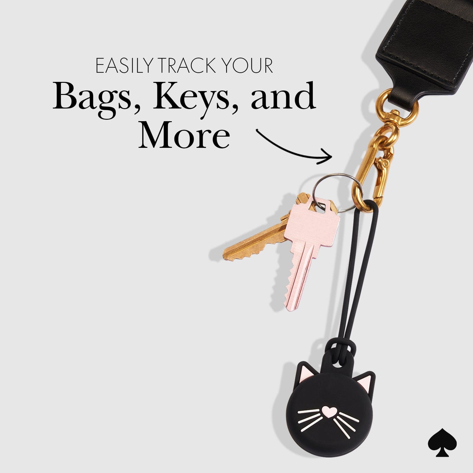 kate spade new york Black Cat AirTag Keychain Case - Image 5