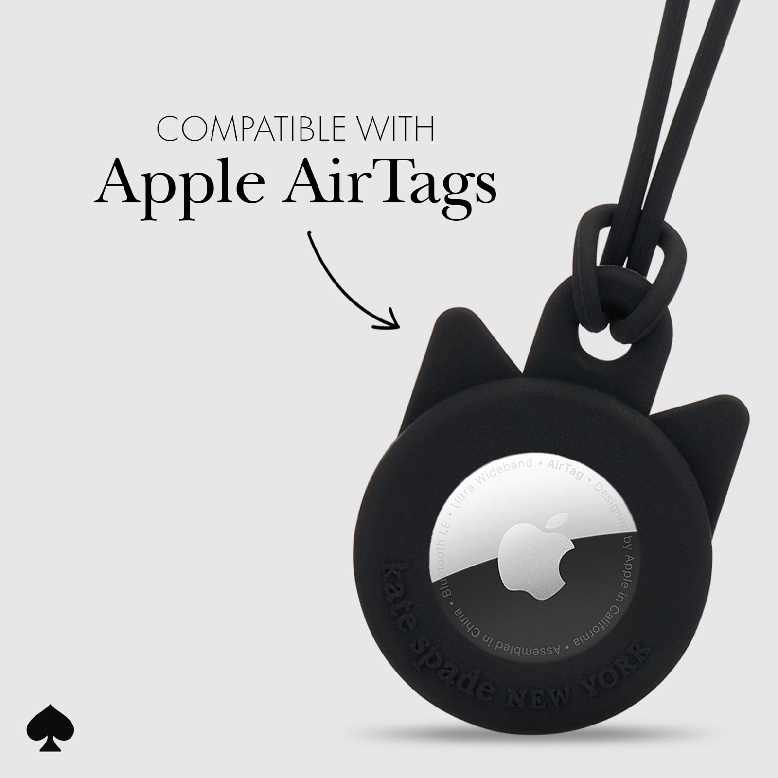 kate spade new york Black Cat AirTag Keychain Case - Image 4