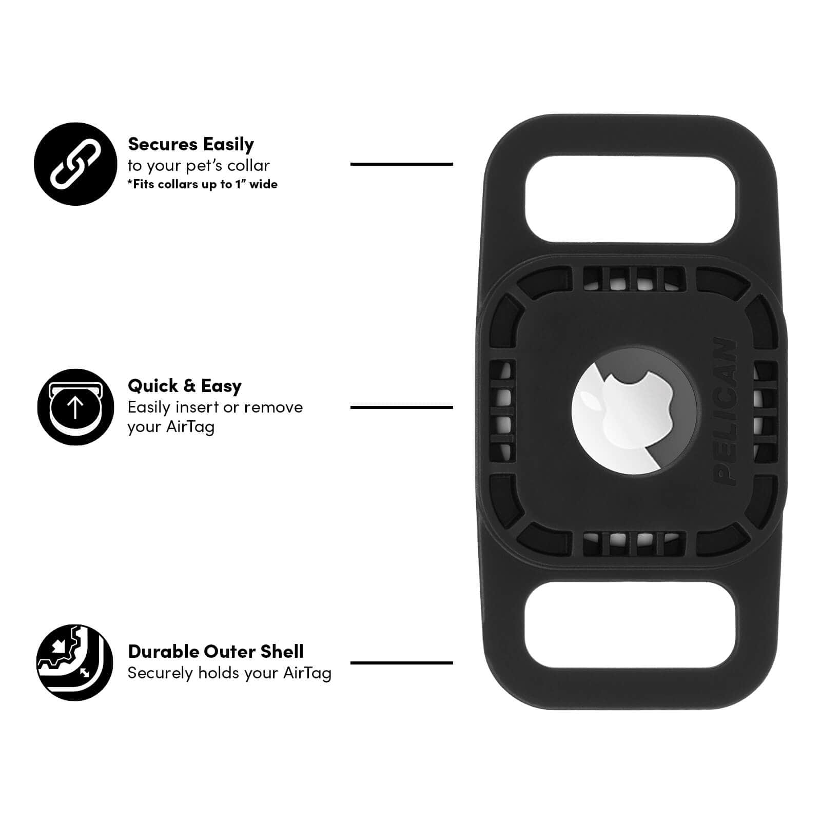 Pelican Protector AirTag Case for Dog Collar (Black) - AirTag Case - Image 3