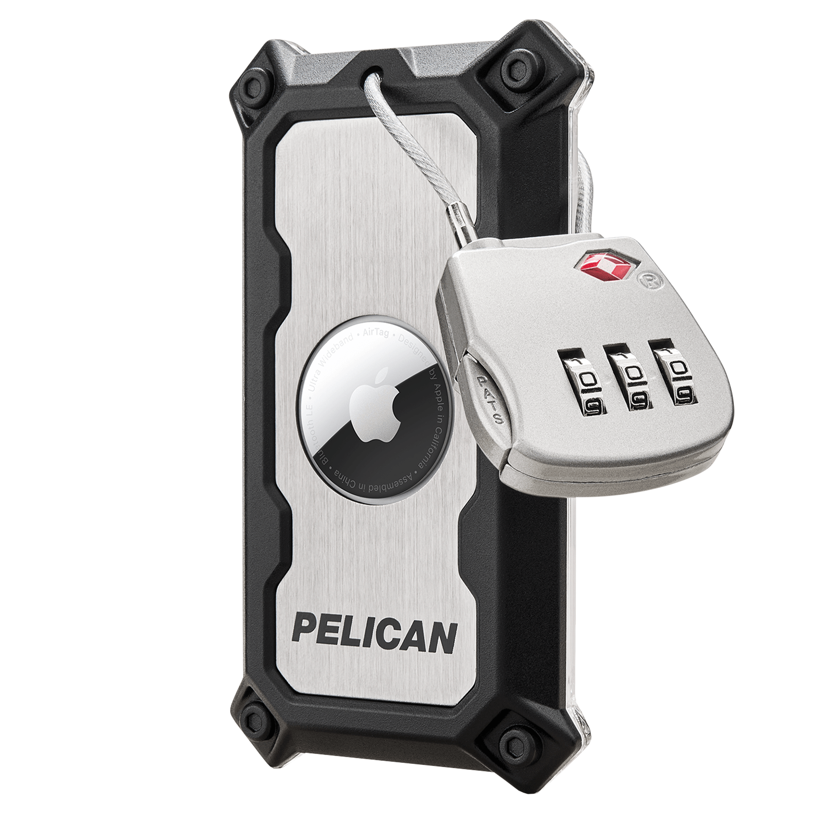 Pelican AirTag Tracker Luggage Lock Brushed Aluminum - Image 3