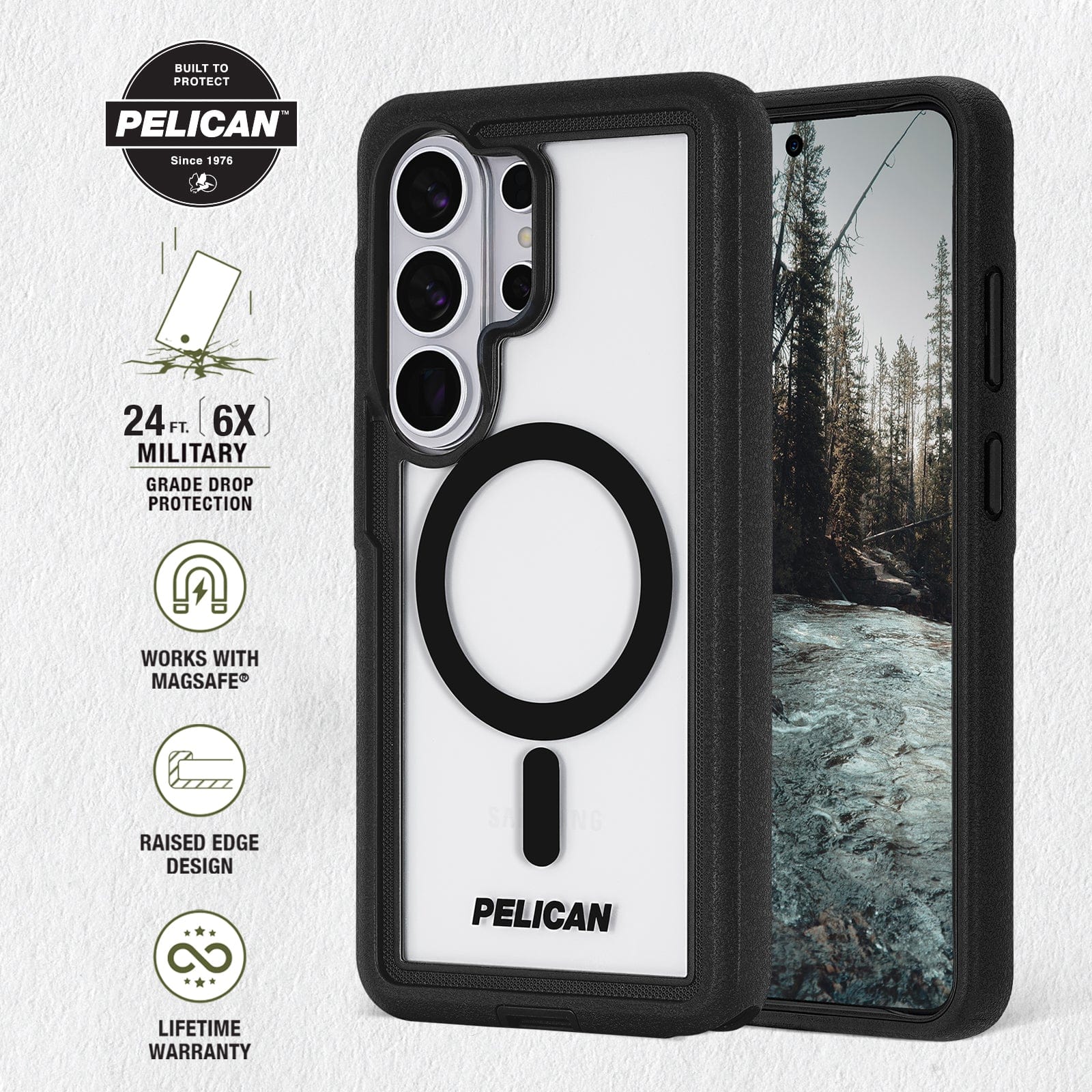 Pelican Voyager Clear/Black with Holster and Magnet - Galaxy S26 Ultra - Image 2
