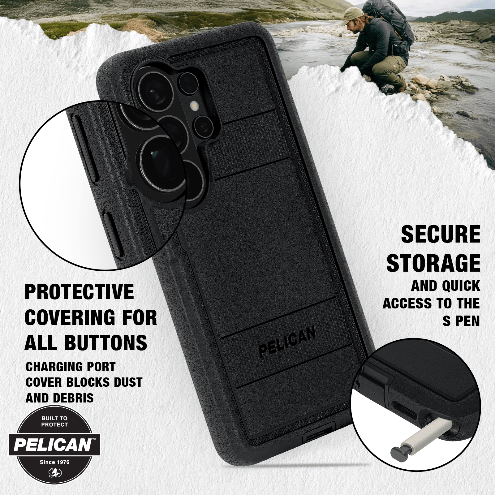 Pelican Voyager Black with Holster and Magnet - Galaxy S26 Ultra - Image 8