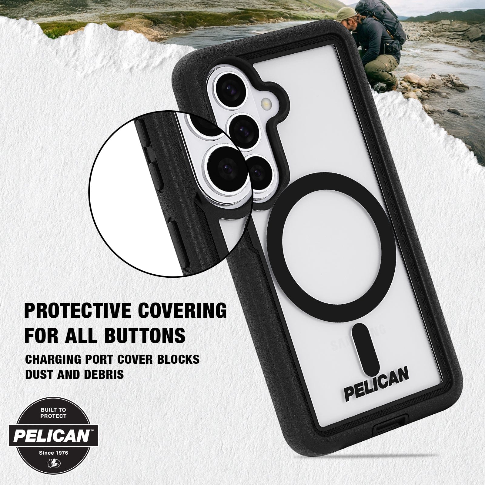 Pelican Voyager Clear/Black with Holster and Magnet - Galaxy S26 - Image 8