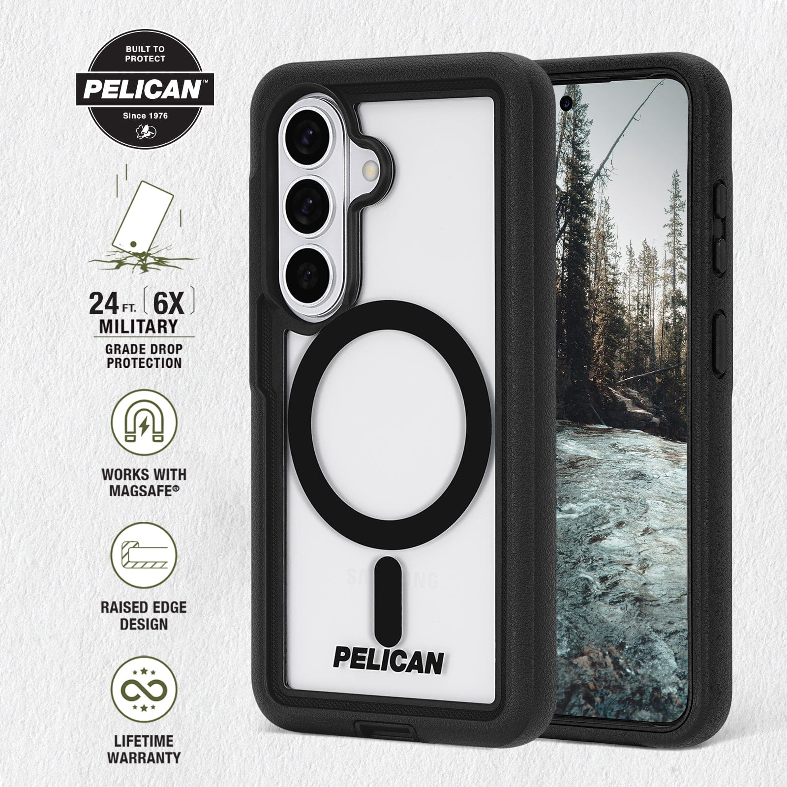 Pelican Voyager Clear/Black with Holster and Magnet - Galaxy S26 - Image 2