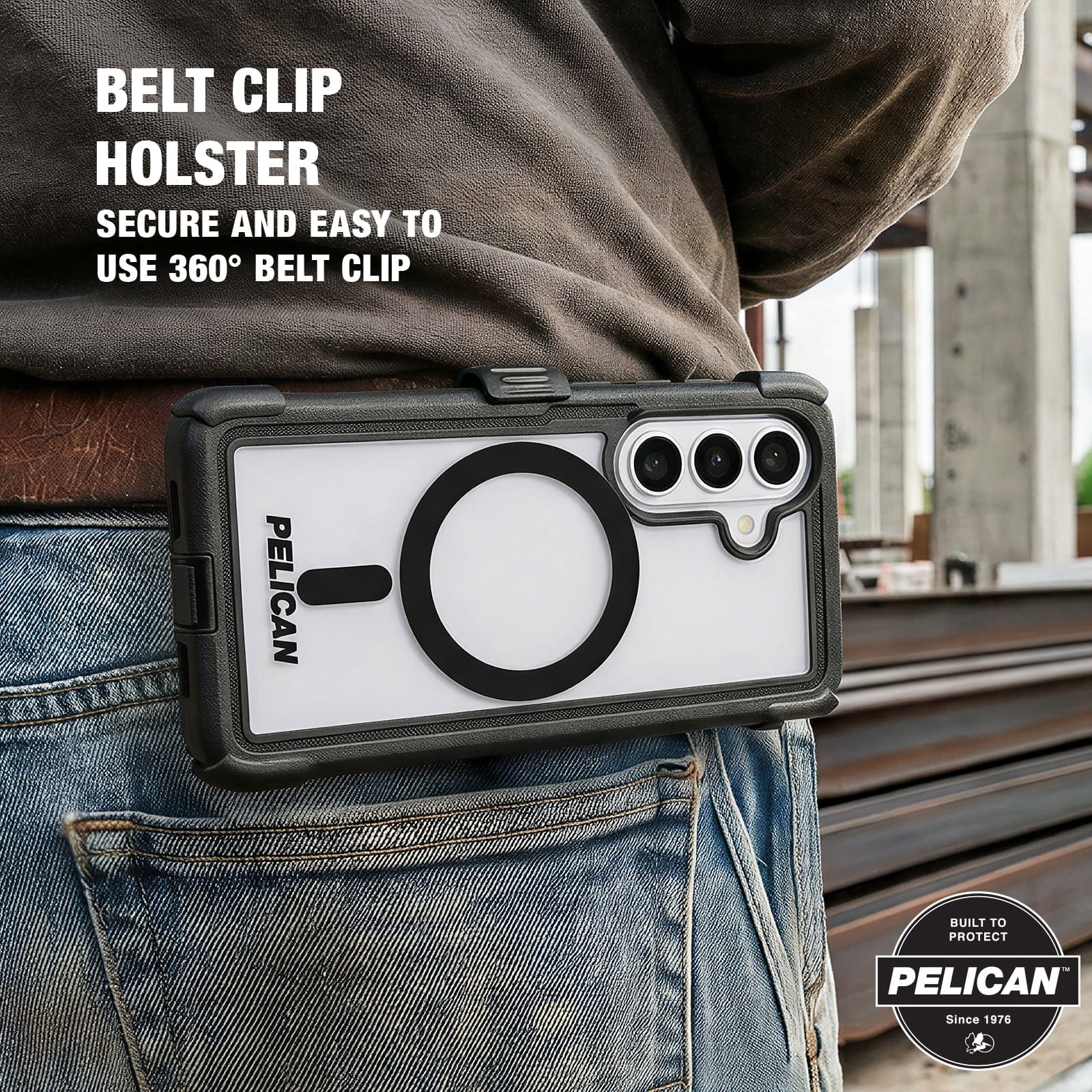 Pelican Voyager Clear/Black with Holster and Magnet - Galaxy S26 - Image 4