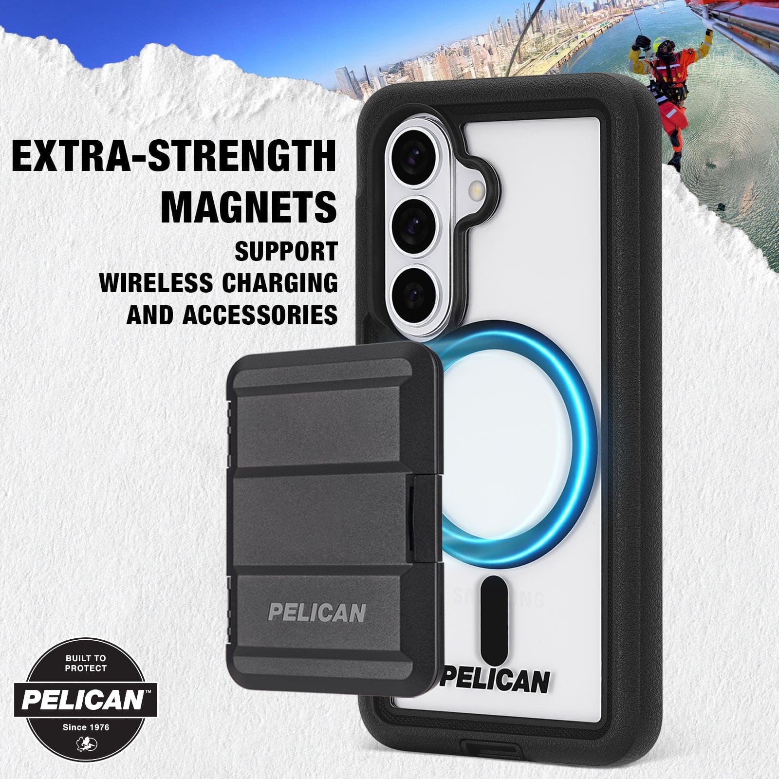 Pelican Voyager Clear/Black with Holster and Magnet - Galaxy S26 - Image 6
