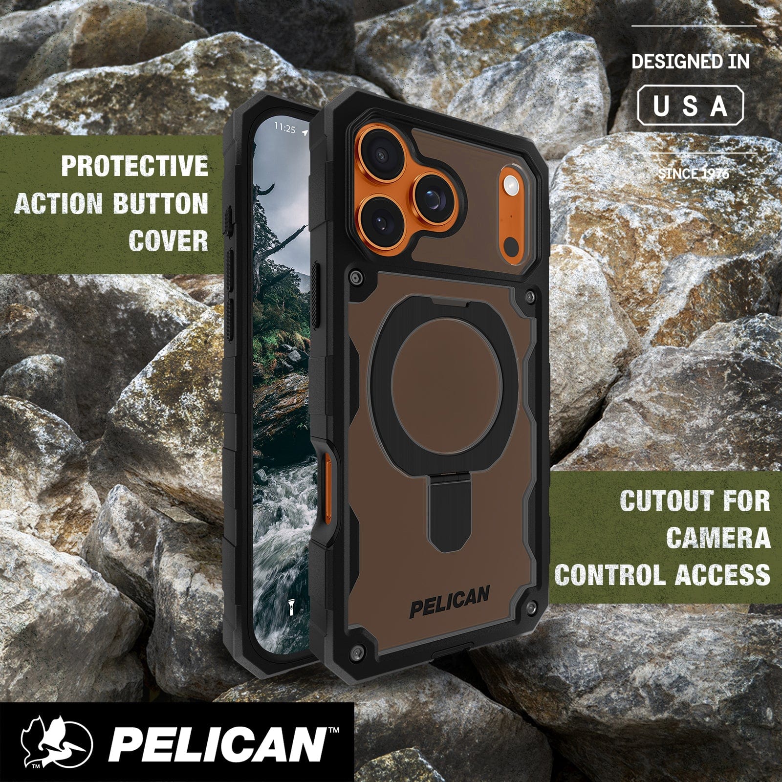 Pelican Shield Smoke MagSafe with Stand - iPhone 17 Pro Max - Image 6